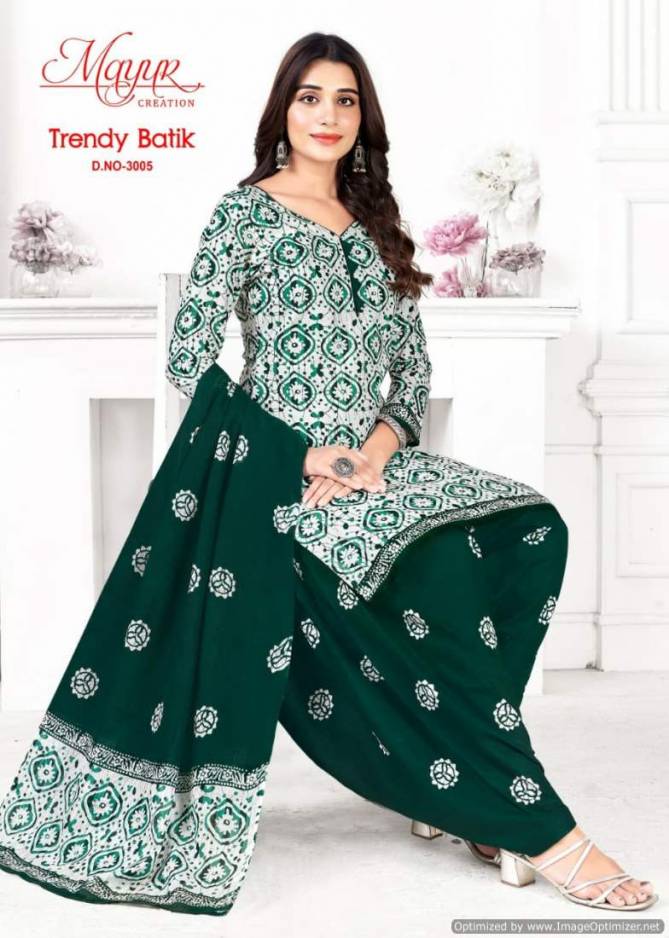 Trendy Batic Vol 2 By Mayur 3001 To 3010 Cotton Dress Material Wholesale Price In Surat
